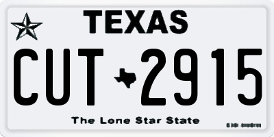 TX license plate CUT2915