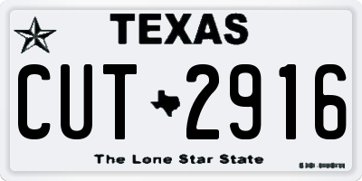 TX license plate CUT2916