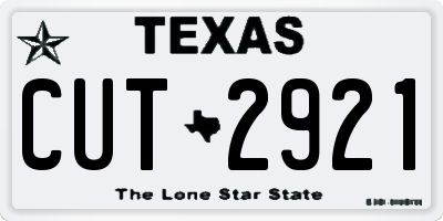 TX license plate CUT2921