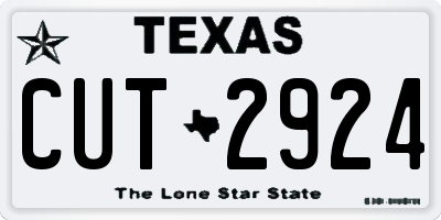 TX license plate CUT2924