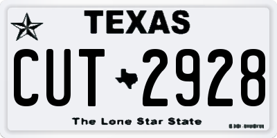 TX license plate CUT2928