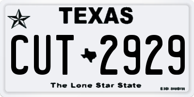 TX license plate CUT2929