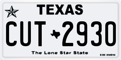 TX license plate CUT2930