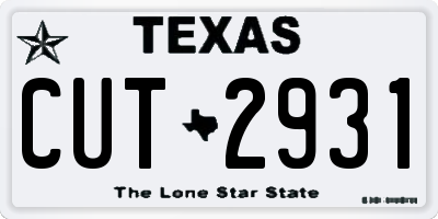TX license plate CUT2931