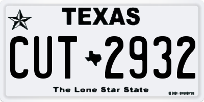 TX license plate CUT2932