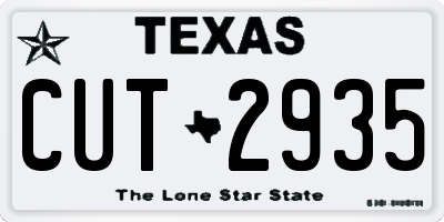 TX license plate CUT2935