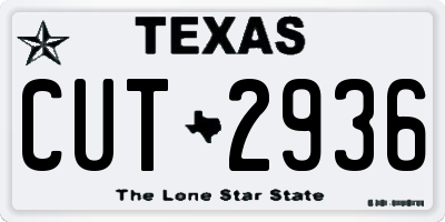 TX license plate CUT2936