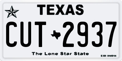 TX license plate CUT2937