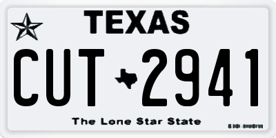 TX license plate CUT2941