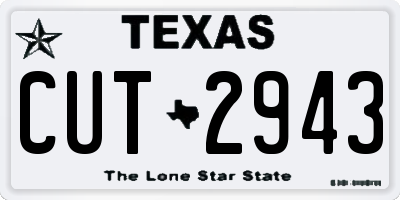 TX license plate CUT2943