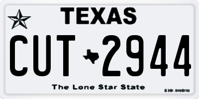 TX license plate CUT2944
