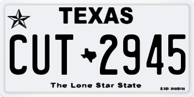 TX license plate CUT2945