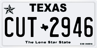 TX license plate CUT2946