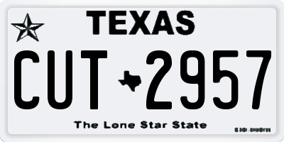 TX license plate CUT2957