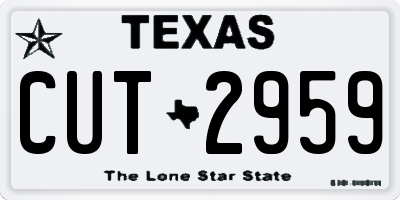 TX license plate CUT2959