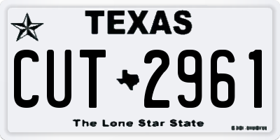 TX license plate CUT2961