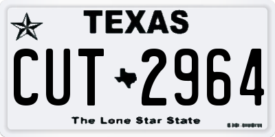 TX license plate CUT2964