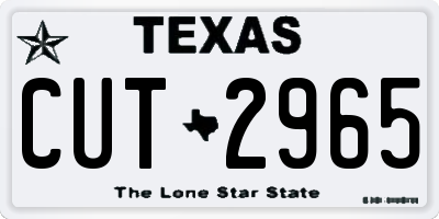 TX license plate CUT2965
