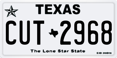 TX license plate CUT2968
