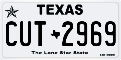 TX license plate CUT2969