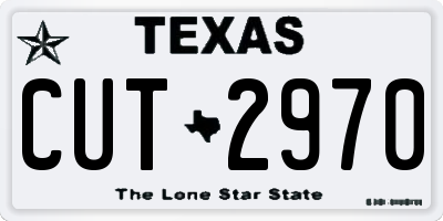 TX license plate CUT2970