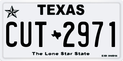 TX license plate CUT2971