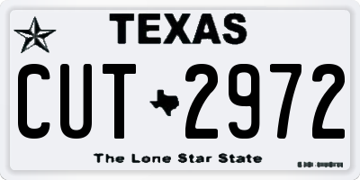 TX license plate CUT2972