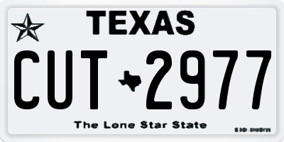 TX license plate CUT2977