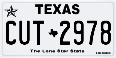 TX license plate CUT2978