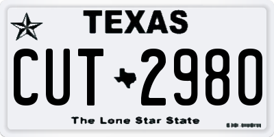 TX license plate CUT2980