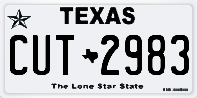 TX license plate CUT2983