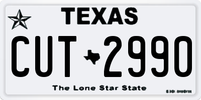 TX license plate CUT2990