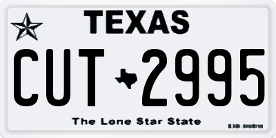 TX license plate CUT2995