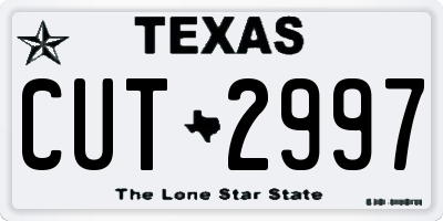 TX license plate CUT2997