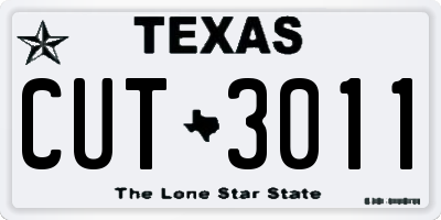 TX license plate CUT3011