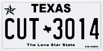 TX license plate CUT3014