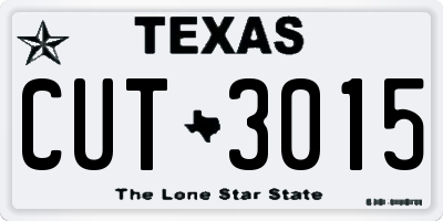TX license plate CUT3015