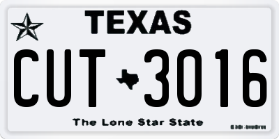 TX license plate CUT3016