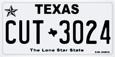 TX license plate CUT3024
