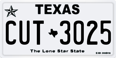 TX license plate CUT3025
