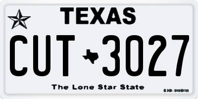 TX license plate CUT3027