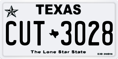 TX license plate CUT3028
