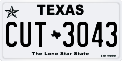 TX license plate CUT3043