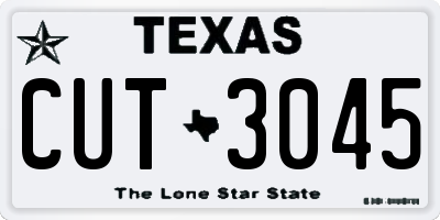 TX license plate CUT3045