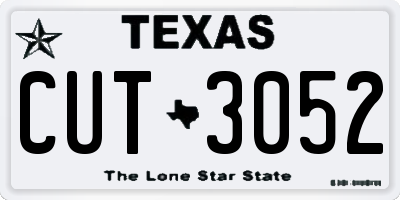 TX license plate CUT3052
