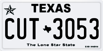 TX license plate CUT3053