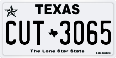 TX license plate CUT3065