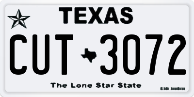 TX license plate CUT3072