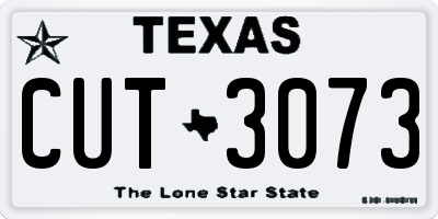 TX license plate CUT3073