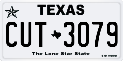 TX license plate CUT3079